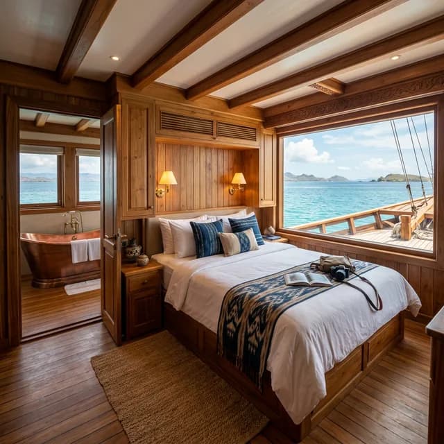 Arjuna Cabin - Kabine des Phinisi-Boots Komodo Labuan Bajo