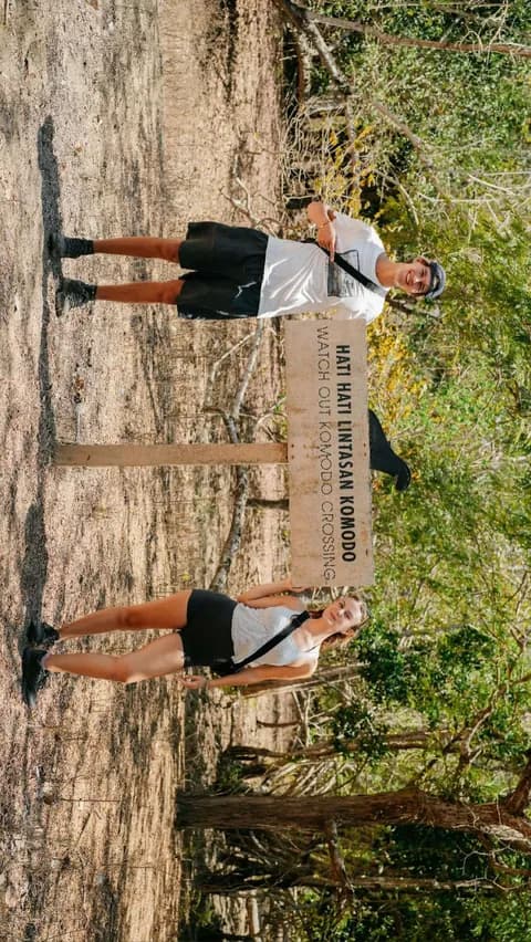 Komodo dragon crossing sign in Komodo National Park