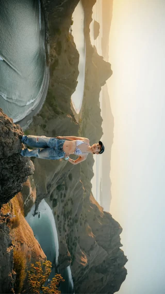 Traveler at a Padar Island photo spot